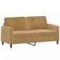 Preview: 2-Sitzer-Sofa Braun 140 cm Samt