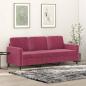 Preview: ARDEBO.de - 3-Sitzer-Sofa Weinrot 180 cm Samt