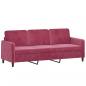 Preview: 3-Sitzer-Sofa Weinrot 180 cm Samt