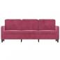 Preview: 3-Sitzer-Sofa Weinrot 180 cm Samt