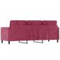 Preview: 3-Sitzer-Sofa Weinrot 180 cm Samt