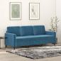 Preview: ARDEBO.de - 3-Sitzer-Sofa Blau 180 cm Samt