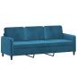 Preview: 3-Sitzer-Sofa Blau 180 cm Samt