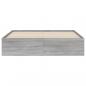 Preview: Bettgestell mit Schubladen Grau Sonoma 140x190 cm Holzwerkstoff