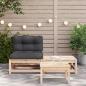 Preview: Gartensofa ohne Armlehnen mit Kissen und Hocker