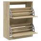 Preview: Schuhschrank mit 2 Klappen Sonoma-Eiche 80x42x108 cm