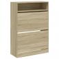 Preview: Schuhschrank mit 2 Klappen Sonoma-Eiche 80x34x116 cm