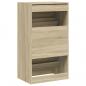 Preview: Schuhschrank mit 2 Klappen Sonoma-Eiche 60x42x108 cm