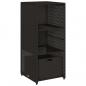 Preview: Gartenschrank Schwarz 50x55x115 cm Poly Rattan