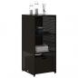 Preview: Gartenschrank Schwarz 50x55x115 cm Poly Rattan