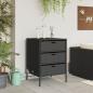 Preview: Gartenschrank Schwarz 55x59x80 cm Poly Rattan