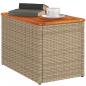 Preview: Garten-Beistelltische 2 Stk. Beige 55x34x37 cm Poly Rattan Holz