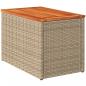 Preview: Garten-Beistelltische 2 Stk. Beige 55x34x37 cm Poly Rattan Holz