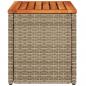 Preview: Garten-Beistelltische 2 Stk. Beige 55x34x37 cm Poly Rattan Holz