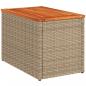 Preview: Garten-Beistelltische 2 Stk. Beige 55x34x37 cm Poly Rattan Holz