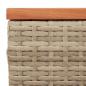 Preview: Garten-Beistelltische 2 Stk. Beige 55x34x37 cm Poly Rattan Holz