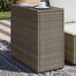 Preview: ARDEBO.de - Garten-Beistelltisch mit Glasplatte Grau 58x27,5x55 cm Rattan