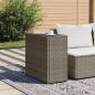 Preview: Garten-Beistelltisch mit Glasplatte Grau 58x27,5x55 cm Rattan