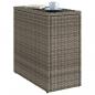 Preview: Garten-Beistelltisch mit Glasplatte Grau 58x27,5x55 cm Rattan