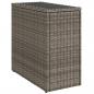 Preview: Garten-Beistelltisch mit Glasplatte Grau 58x27,5x55 cm Rattan