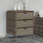 Preview: ARDEBO.de - Gartenschrank Grau 55x59x80 cm Poly Rattan