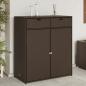 Preview: ARDEBO.de - Gartenschrank Braun 105x55x113 cm Poly Rattan