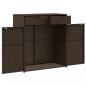 Preview: Gartenschrank Braun 105x55x113 cm Poly Rattan