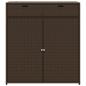 Preview: Gartenschrank Braun 105x55x113 cm Poly Rattan