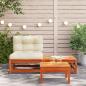 Preview: Gartensofa ohne Armlehnen mit Kissen und Hocker