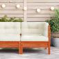 Preview: Garten-Ecksofa mit Kissen Wachsbraun Massivholz Kiefer