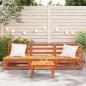 Preview: Gartensofa 3-Sitzer Wachsbraun Massivholz Kiefer