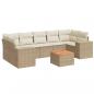 Preview: 8-tlg. Garten-Sofagarnitur mit Kissen Beige Poly Rattan