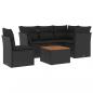 Preview: 6-tlg. Garten-Sofagarnitur mit Kissen Schwarz Poly Rattan