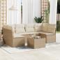 Preview: ARDEBO.de - 7-tlg. Garten-Sofagarnitur mit Kissen Beige Poly Rattan