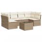 Preview: 7-tlg. Garten-Sofagarnitur mit Kissen Beige Poly Rattan