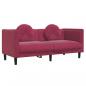 Preview: Sofa mit Kissen 2-Sitzer Weinrot Samt