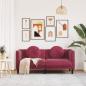 Preview: Sofa mit Kissen 2-Sitzer Weinrot Samt