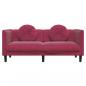 Preview: Sofa mit Kissen 2-Sitzer Weinrot Samt