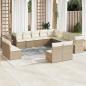 Preview: ARDEBO.de - 12-tlg. Garten-Sofagarnitur mit Kissen Beige Poly Rattan