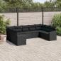 Preview: ARDEBO.de - 9-tlg. Garten-Sofagarnitur mit Kissen Schwarz Poly Rattan