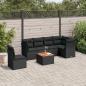 Preview: ARDEBO.de - 7-tlg. Garten-Sofagarnitur mit Kissen Schwarz Poly Rattan