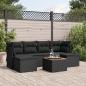 Preview: ARDEBO.de - 7-tlg. Garten-Sofagarnitur mit Kissen Schwarz Poly Rattan