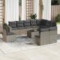 Preview: ARDEBO.de - 11-tlg. Garten-Sofagarnitur mit Kissen Grau Poly Rattan