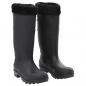 Preview: ARDEBO.de - Gummistiefel mit Herausnehmbarem Innenfutter Schwarz Gr. 39 PVC