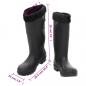 Preview: Gummistiefel mit Herausnehmbarem Innenfutter Schwarz Gr. 39 PVC