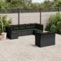 Preview: ARDEBO.de - 9-tlg. Garten-Sofagarnitur mit Kissen Schwarz Poly Rattan