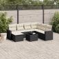 Preview: ARDEBO.de - 8-tlg. Garten-Sofagarnitur mit Kissen Schwarz Poly Rattan