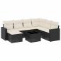 Preview: 8-tlg. Garten-Sofagarnitur mit Kissen Schwarz Poly Rattan