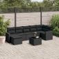 Preview: ARDEBO.de - 8-tlg. Garten-Sofagarnitur mit Kissen Schwarz Poly Rattan