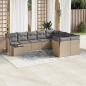 Preview: ARDEBO.de - 10-tlg. Garten-Sofagarnitur mit Kissen Beige Poly Rattan